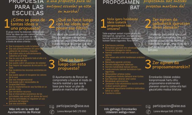 AURRERA DOA ERRONKARIKO ESKOLA ZAHARRENTZAKO PROPOSAMENA ONTZEKO PROZESUA